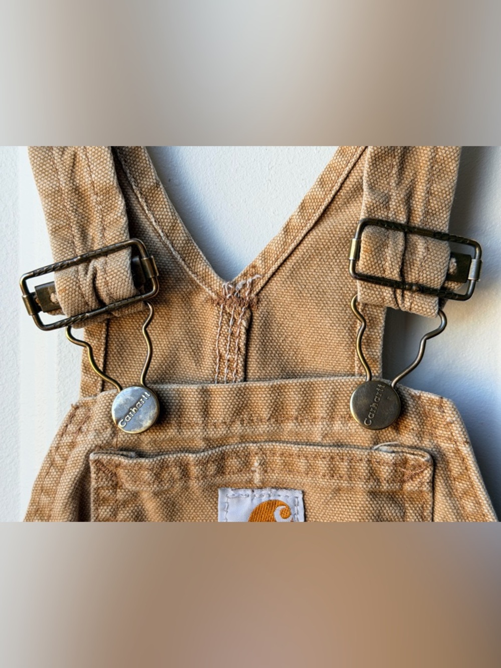 Carhartt Brown Duck Bib Overalls Toddler Size 2T Adjustable Workwear - Picture 4 of 8